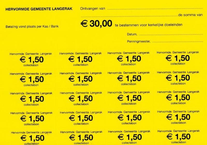 Collectebonnen € 1,50 (geel)