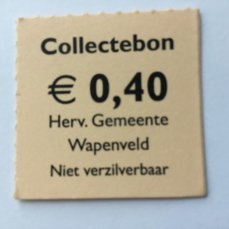 Collectebonnen € 0,40 (20 stuks € 8,00)