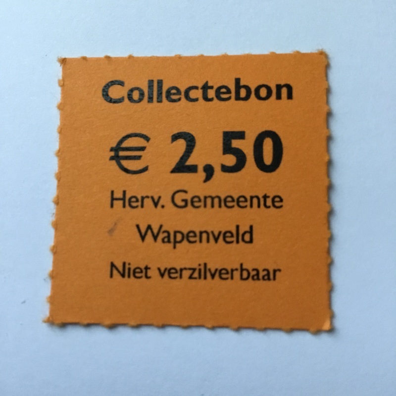 Collectebonnen € 2,50 (20 stuks € 50,00)