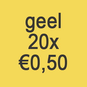 Gele collectebonnen €15,00 (20 x €0,75)