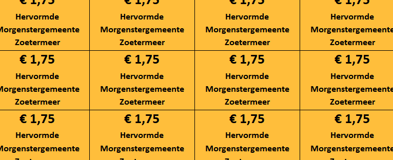 Collectebonnen € 1,75 (oranje)
