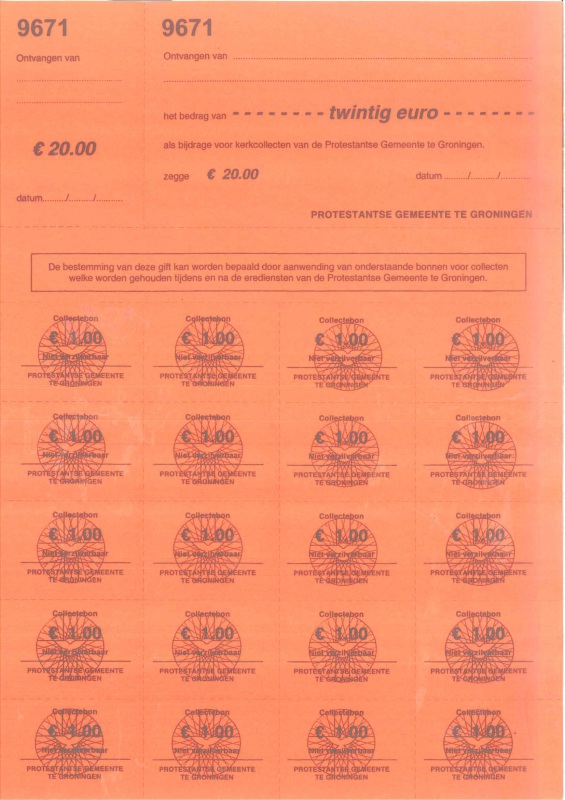 Collectebonnen €1,00 (20 stuks)
